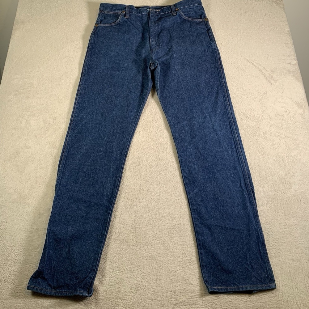 Vintage Wrangler 13MWZ Jeans Mens 38x36(36x36) Medium Wash Straight Made USA 90s